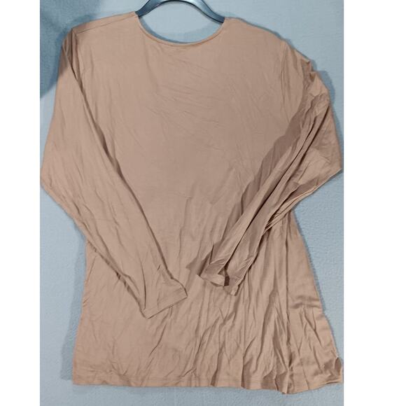 Universal Standard Cross Top Amphora Brown Wrap Ruched Long Sleeve NWT Sz S - Picture 7 of 7